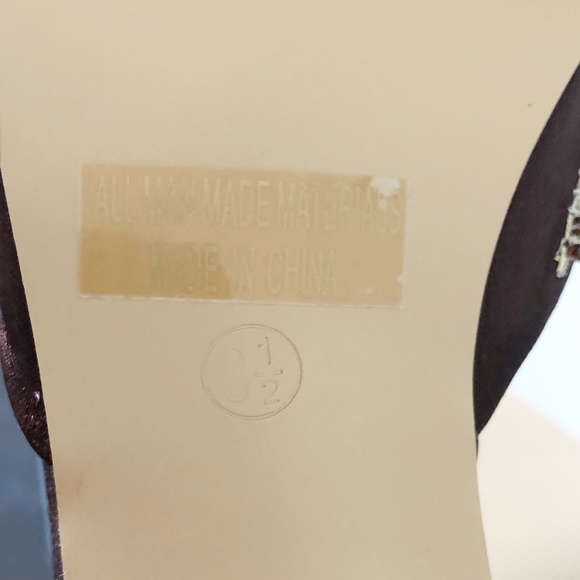 Restricted I Brown Sequin Kitten Heel Mules 8.5 - Picture 6 of 7